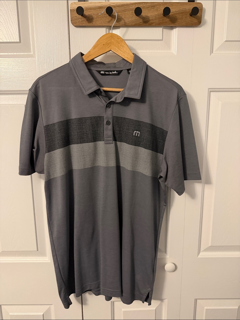 Travis Mathew Gray Striped Men's Polo